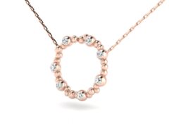 Přívěsek Circle, červené zlato a brilianty, průměr 15 mm, 7 kamenů o velkosti 1,5 mm