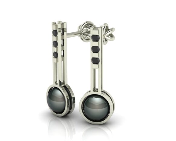 Bílé zlato, černé brilianty a černá perla.