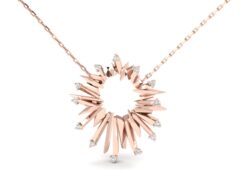 Sun přívěsek, červené zlato a brilianty