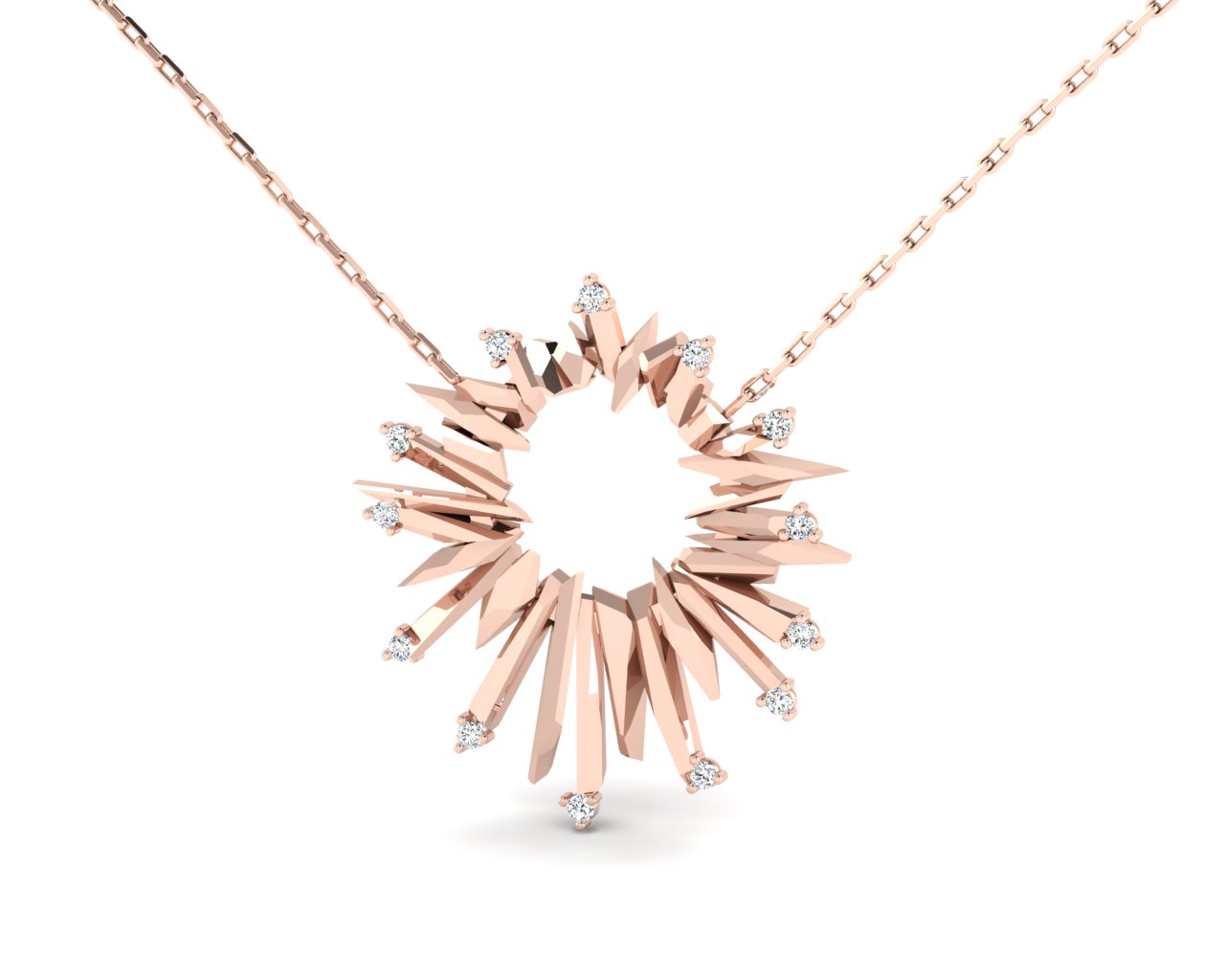 Sun přívěsek, červené zlato a brilianty