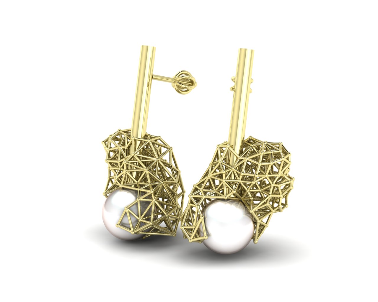 Žluté zlato a bílé perly