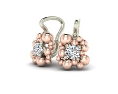 Kombinace bílého a červeného zlata, bílé brilianty