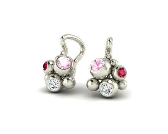 Bílé zlato, bílé brilianty, růžové safíry a rubíny