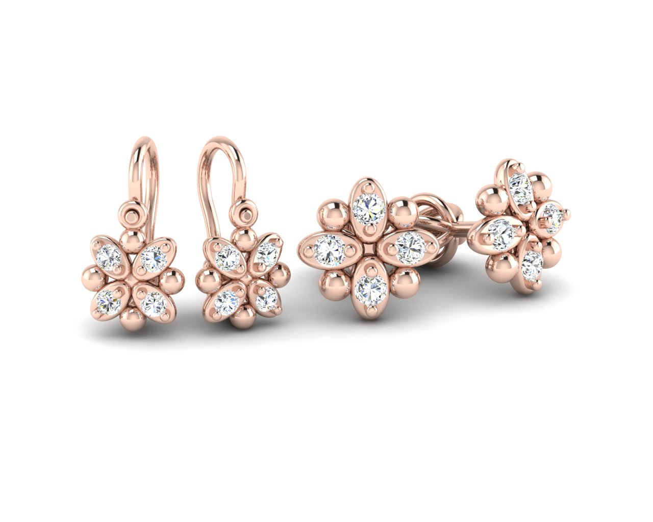 Červené zlato a bílé brilianty