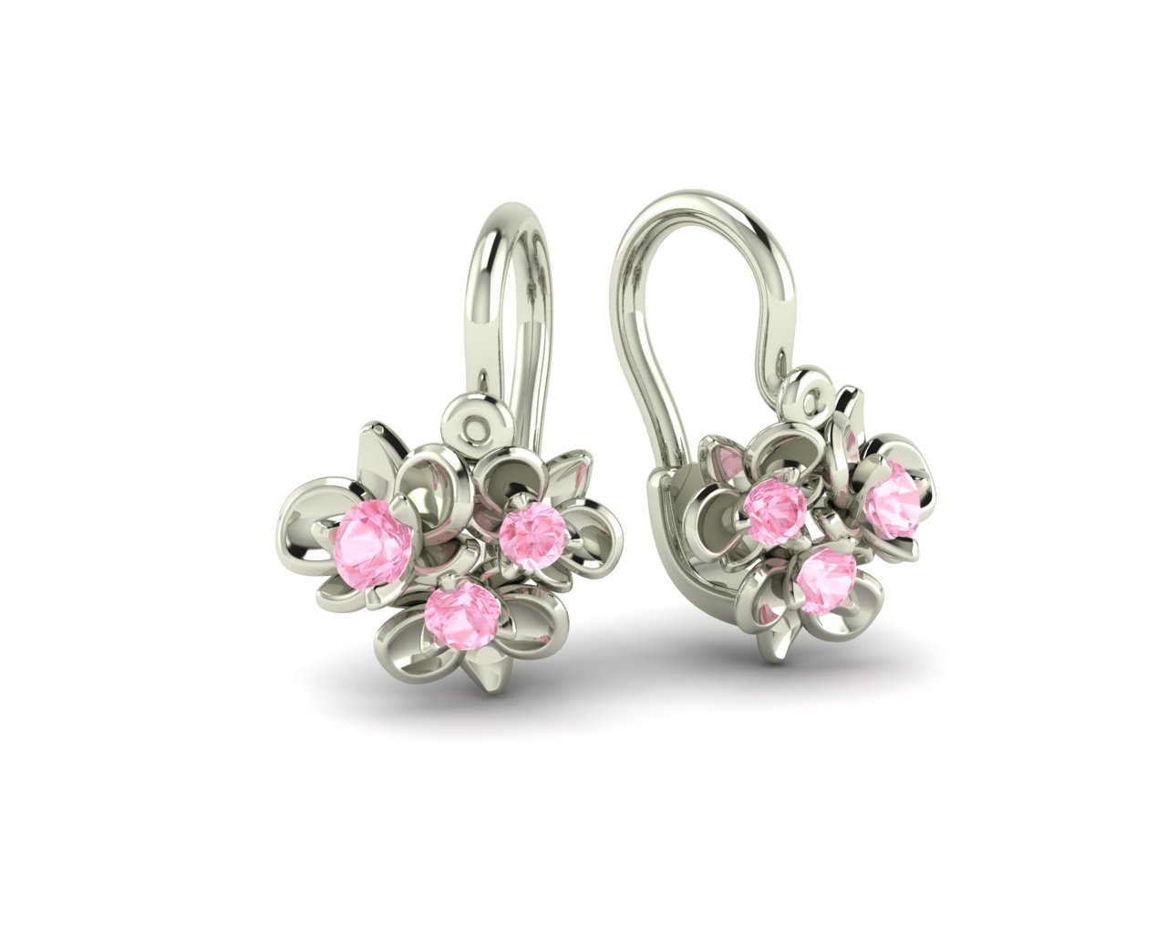 Bílé zlato a růžové safíry